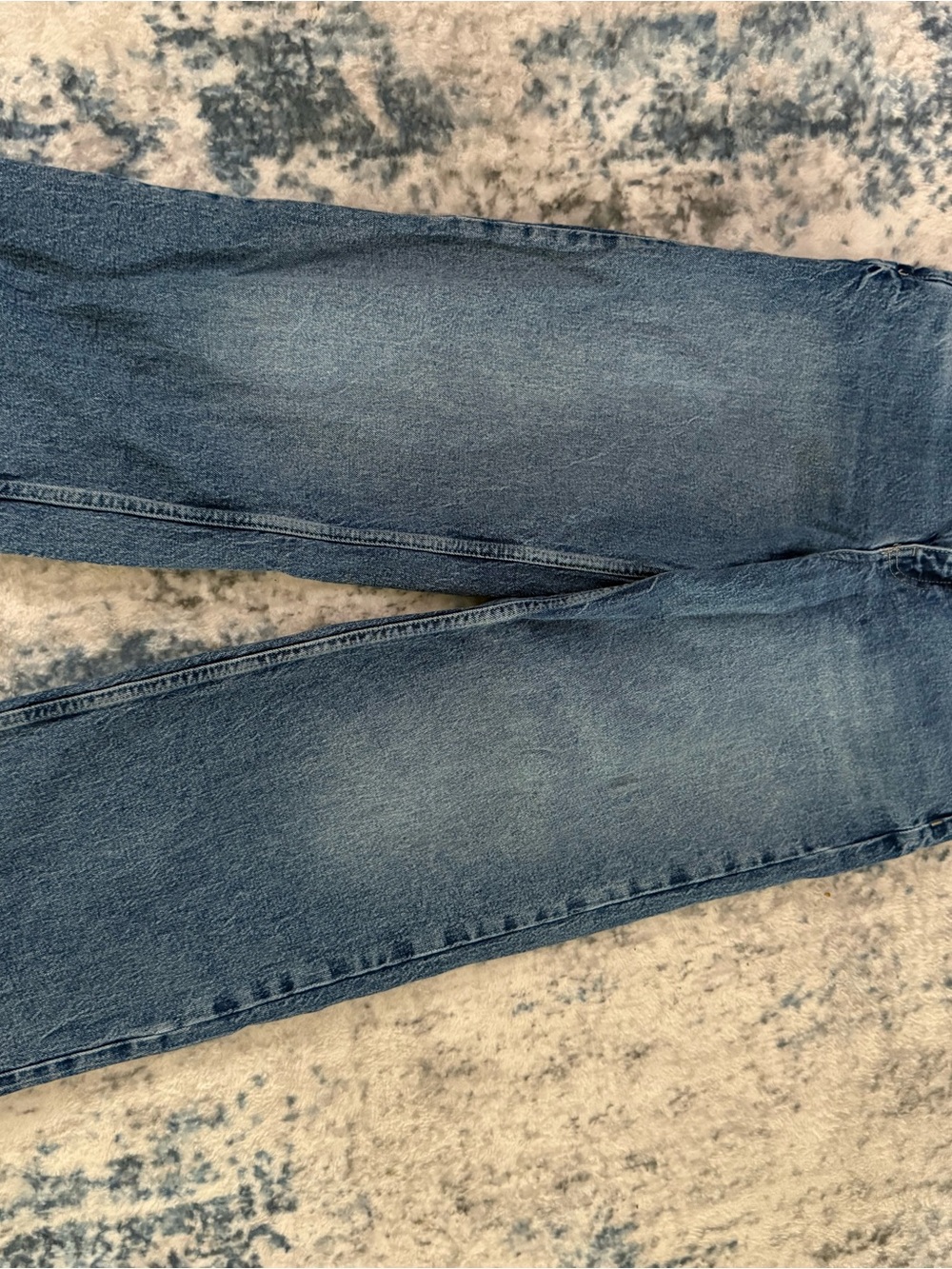 Zara Women’s Y2K Baggy Straight Jeans in Medium Blue Wash Size 6 EUC